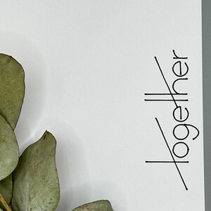 Grußkarte I ‚together‘ I A6 Karte mit Spruch I schwarz weiss l minimalistisch
