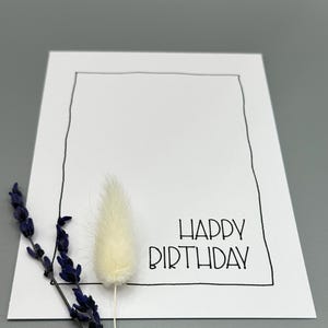 Geburtstagskarte l ,HAPPY BIRTHDAY‘ I A6 Karte mit Spruch I schwarz weiss l minimalistisch