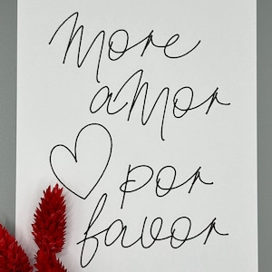 Liebeskarte l ‚More Amor por favor‘ l schwarz-weiss l minimalistisch l schwarz weiss l A6 Postkarte