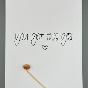 Motivationskarte I you got this girl I A6 Postkarte mit Spruch l schwarz-weiss l minimalistisch