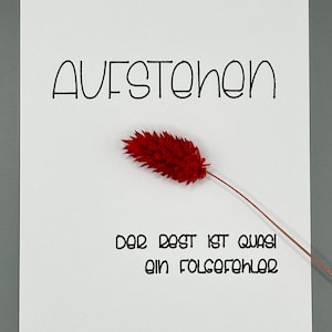 Lustige Karte I ‚Aufstehen. Der Rest ist quasi ein Folgefehler‘ I A6 Postkarte Humor I schwarz-weiss l minimalistisch