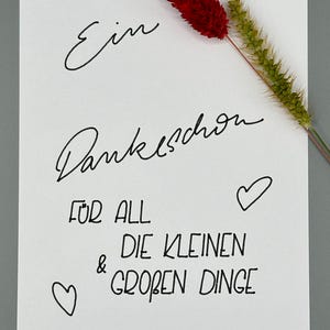 Dankeskarte l Ein Dankeschön, für all die kleinen und grossen Dinge l A6 Grußkarte mit Spruch l Freundschaft & Wertschätzung l schwarz-weiss