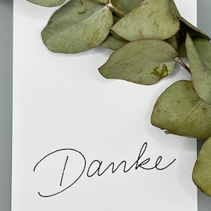 Dankeskarte I ‚Danke‘ I A6 Postkarte schlicht I schwarz weiss l minimalistisch