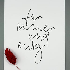 Romantische Karte l ‚Für immer und ewig‘ l A6 Postkarte Liebe l schwarz-weiss l minimalistisch l Hochzeit