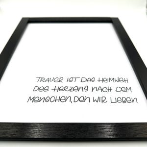 Printable-PDF I ‚Trauer ist das Heimweh des Herzens‘ I schwarz weiss l minimalistisch l zum Ausdrucken l Digital