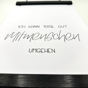 Printable-PDF I ‚Ich kann total gut Mitmenschen umgehen‘ I schwarz weiss l minimalistisch l zum ausdrucken l Digital