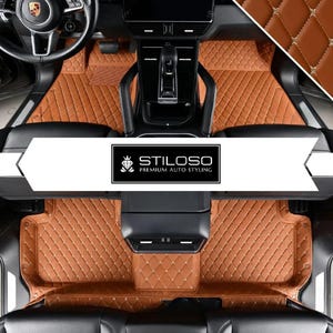 Custom Fitted Brown Diamond Luxury Car Mats Full Set by Stiloso