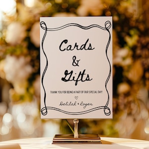 Minimal Cards And Gifts Sign Wedding, Modern Gifts Table Sign, Bridal Shower Gift Sign, Elegant Reception Signage, Whimsical Wedding Sign