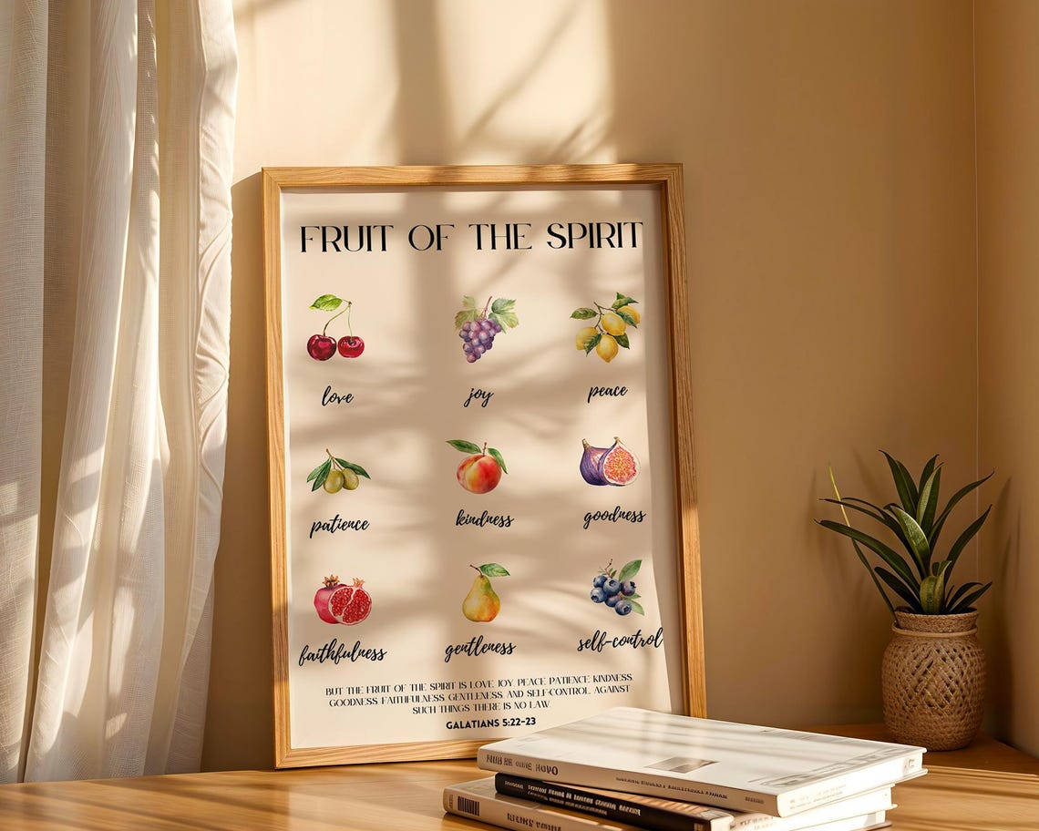 Fruit of the Spirit Wall Art | Galatians 5:22 | Christian Kitchen Decor ...