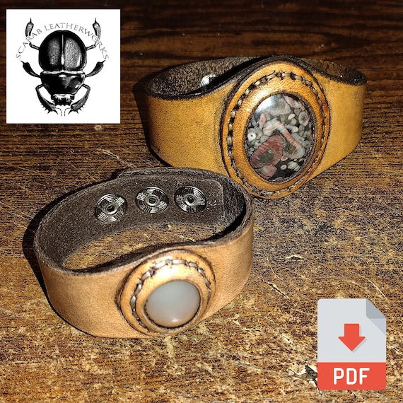 Leather Cabochon Pendant and Cabochon Bracelet PDF Pattern
