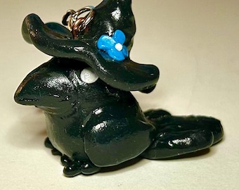 Sleutelhanger kraai met hoed/schattig beeldje/dierenbeeldje