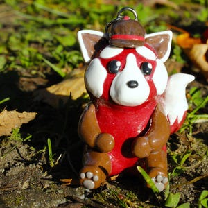 Red Panda keychain/ cute animal figurine/ Cute keychain