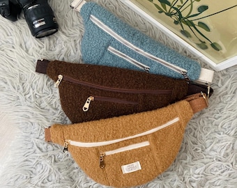 Teddy Plush Crossbody Bag: Two-Compartment Shoulder Bag