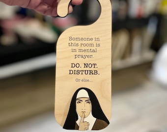 Do Not Disturb Saint Teresa of Avila Door Hanger, Catholic Home Decor
