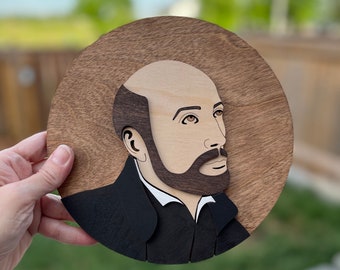 Saint Ignatius of Loyola Portrait - Round Wood Sign, Catholic Home Decor