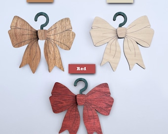 Christmas Tree Wooden Bow ornaments Home Decor