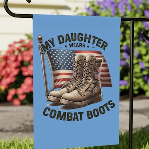 Military Daughter Flag Garden Decor Outdoor Display Patriotic Banner Yard Decoration American Flag Combat Army Mom Military Gift US