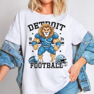 Detroit Football PNG Sport Lions Game Day Shirt PNG Fall Football Sublimation Design Detroit Sport Lion PNG Touchdown Season Football Print