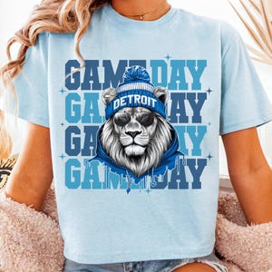 Detroit Game Day Football PNG Lion Sport Team Shirt PNG Fall Football Sublimation Design Lions PNG Retro Football Detroit Sport Png Download