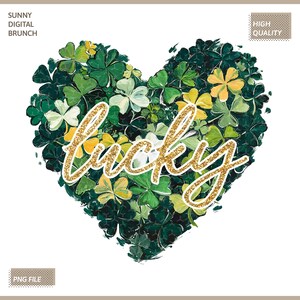 Retro St Patrick&#39;s Day Shamrock Heart Png Glitter Lucky Shamrock Png Clover Png Lucky Png St Patricks Shirt Png Lucky Design Brushstroke Png