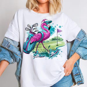 Flamingo Golf PNG Funny Golf Design Golfing Shirt Print Golf Lover Gift Dad Golfer Sport Sublimation Preppy Golf Game Day Digital Download