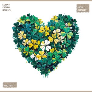 Shamrock Heart Design St Patricks Day Clover Png, Lucky Shamrock Design Clover Shirt Png St Patty Day Sublimation Png Retro Irish Clover Png