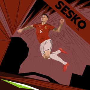 Sesko Manchester United football poster art print