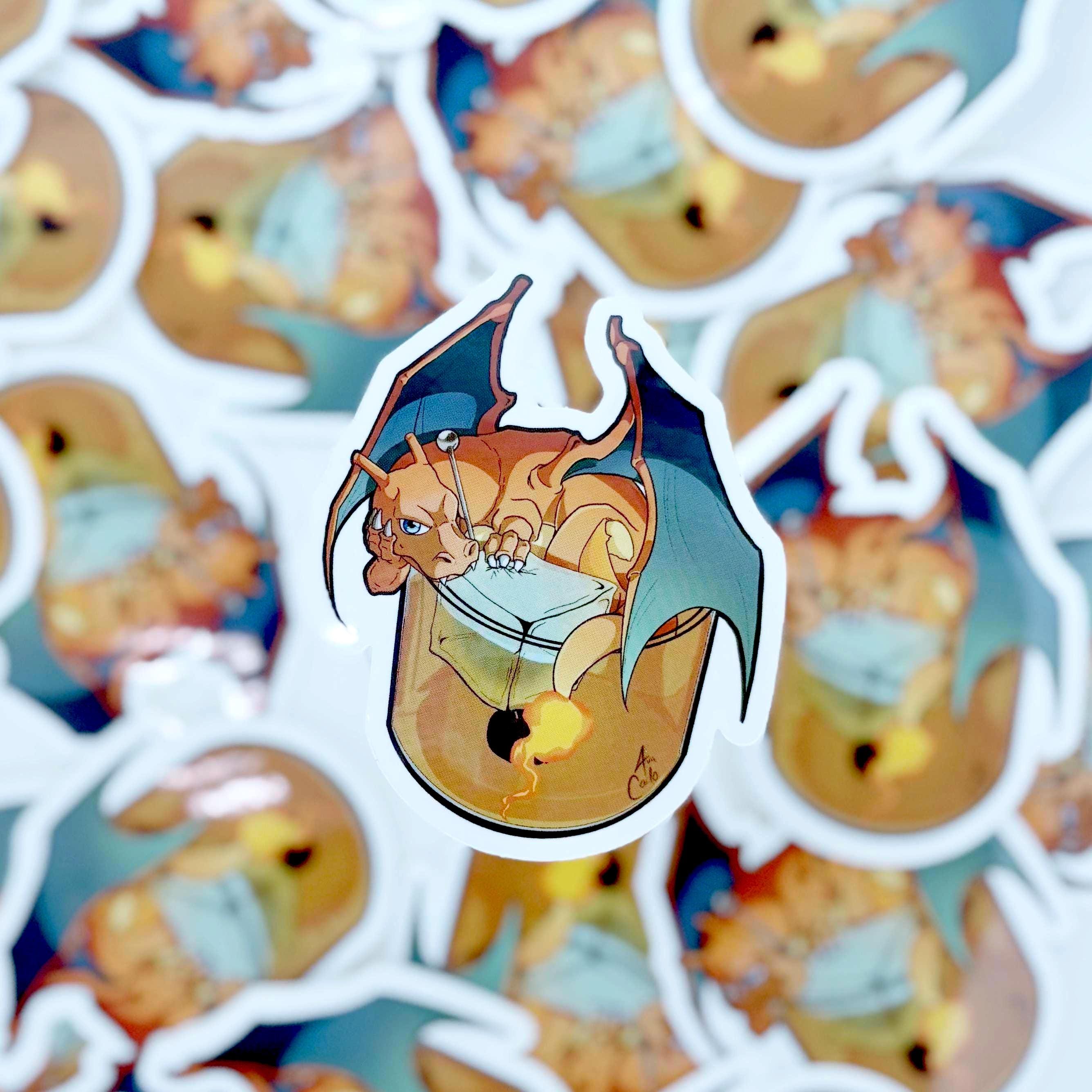 Mcharizardy Sticker Charizard Old Fashioned Sticker – Holographic Keychain - Etsy