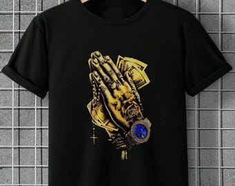 Biddende handen T-shirtontwerp png-bestand (digitale download)