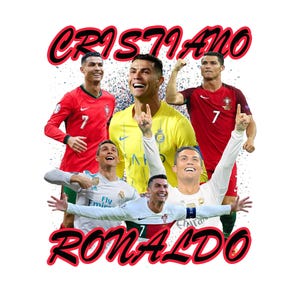 Cristiano Ronaldo T-Shirt Design Digitale Datei, 300 DPI, PNG-Datei zum Drucken bereit