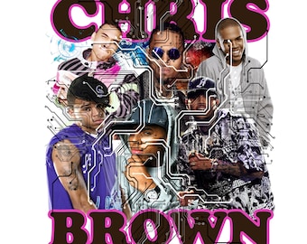 Chris Brown T Shirt Design Digital File, PNG file ready to print