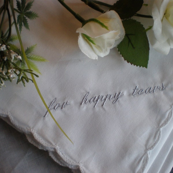 Silvery Gray for happy tears hanky. Bridesmaid gift. Mothers of Bride Grandmothers