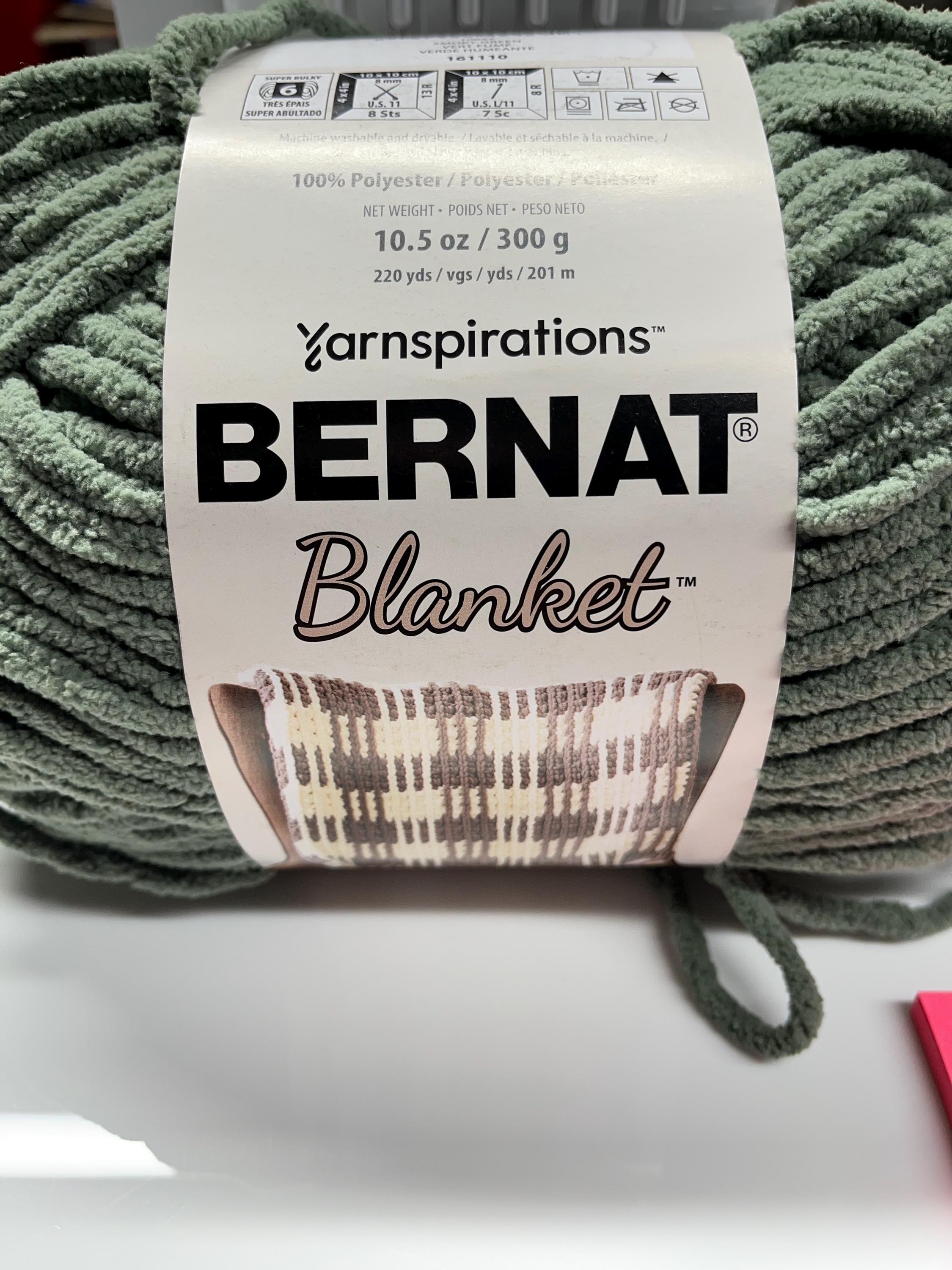 Smoky Green Bernat Blanket Yarn 100% Polyester Oz/300 G 220