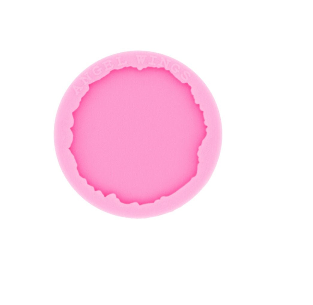 Geode Badge Reel Shiny Pink Silicone Mold