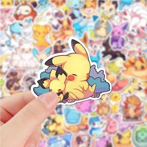 50 pegatinas de Pokémon: divertidas calcomanías de grafiti para niños. Decoración DIY para portátil, bicicleta, teléfono, monopatín y nevera.