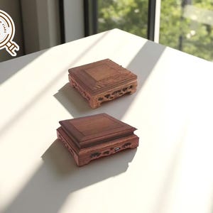 Holzaufsteller | Dekorativer Sockel Stand | Multi-Level Regal für Dekor | Geschnitzte Mini Tischrequisite | Rustikaler Home Organizer