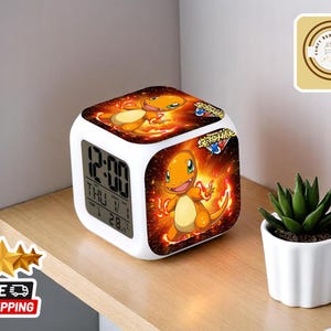 Op anime geïnspireerde cartoonwekker | Slaapzaaldecoratie | Cadeau voor kinderen en tekenfilmliefhebbers | Terug naar school-verjaardagscadeau