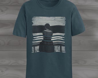 Artistic Woman in Deep Thought | Thoughtful & Emotional Art Tee | Unique Gift for Art Lovers | Contemplative Design