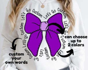 Custom Let's Go Team Bow Png | Custom Coquette School Spirit Png | Custom Team Mascot | Custom Coquette Png | Custom Team Bow Png