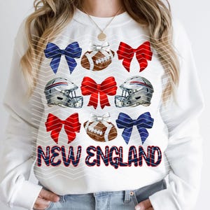 Coquette New England Png | Trendy Preppy New England Png | New England Girly Era | Coquette Football New England Png | New England Game Day