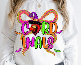 Cardinals Halloween Png | Cardinals Mascot Png | Cardinals School Spirit | Preppy Neon Cardinals Png | Cardinals Png | Coquette Cardinals