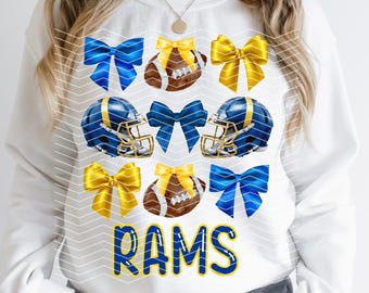 Coquette Rams Png | Coquette Los Angeles Png | Preppy Los Angeles Png | Coquette Football | Los Angeles Png | Rams Png | Rams Game Day Png