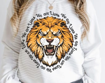 We Are Lions Png | Trendy Preppy Lions Png | Lions mascot png | Lions School Spirit Png | Lions Game Day Png | Lions Png | Lions Nation Png
