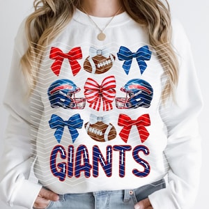 Coquette Giants Png | Coquette New York Png | Trendy Preppy New York | Coquette Football | New York Png | Giants Png | Giants Game Day Png