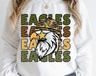 Eagles Camo Png | Eagle Camouflage Preppy School Spirit Mascot Digital Download Png Files
