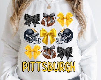 Kokette Pittsburgh Png | Trendy Adrette Pittsburgh Png | Pittsburgh Girly Ära | Kokette Fußball Png | Pittsburgh Png | Pittsburgh Schleife Png