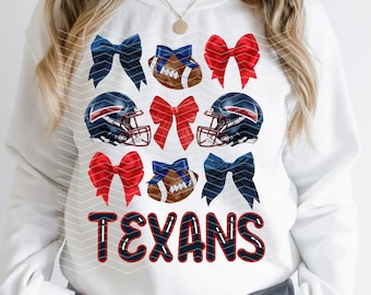 Coquette Texans Png | Coquette Houston Png | Trendy Preppy Houston | Coquette Football | Houston Png | Texans Png | Houston Game Day Png