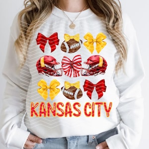 Coquette Kansas City Png | Trendy Preppy Kansas City Kansas City Girly Era | Coquette Football Png | Kansas City Png | Kansas City Game Day