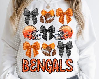 Coquette Bengals Png | Coquette Cincinnati Png | Preppy Cincinnati | Coquette Football | Cincinnati Png | Bengals Png | Cincinnati Game Day