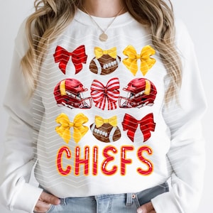 Coquette Chiefs Png | Coquette Kansas City Png | Trendy Preppy Kansas City | Coquette Football | Chiefs Png | Kansas City Game Day Png